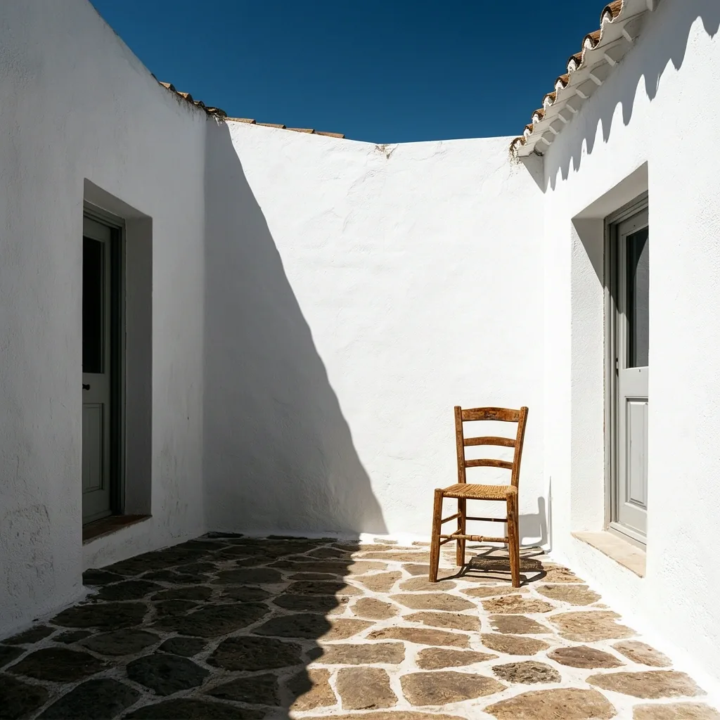 Mediterranean courtyard in the afternoon